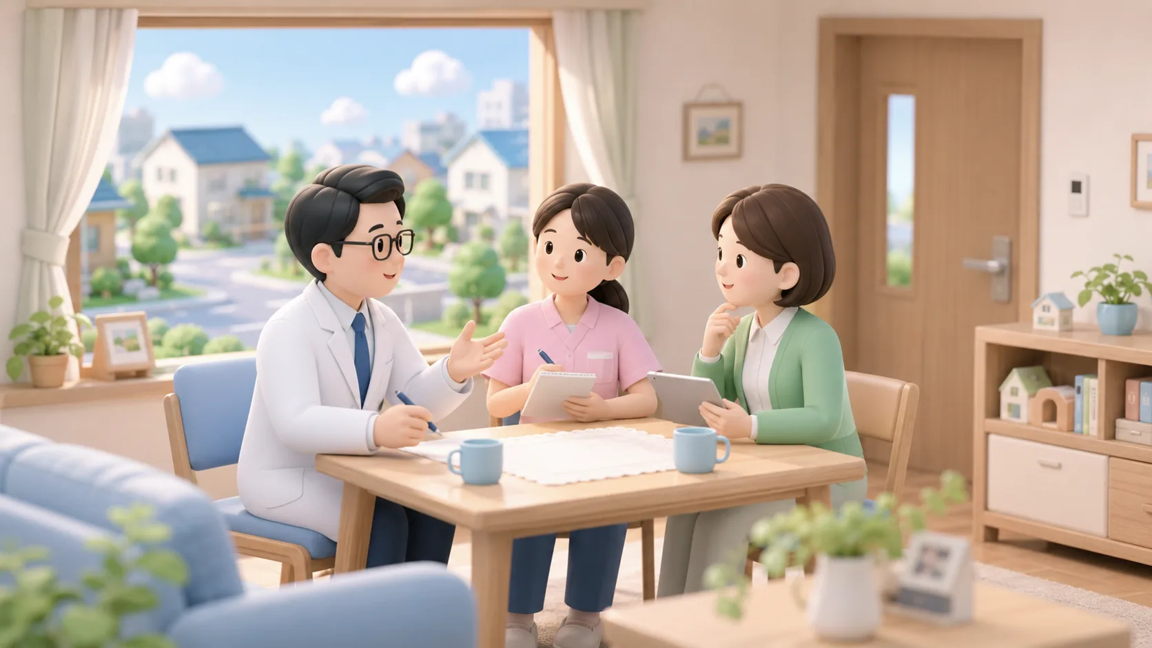 患者宅で服薬相談をするイメージ